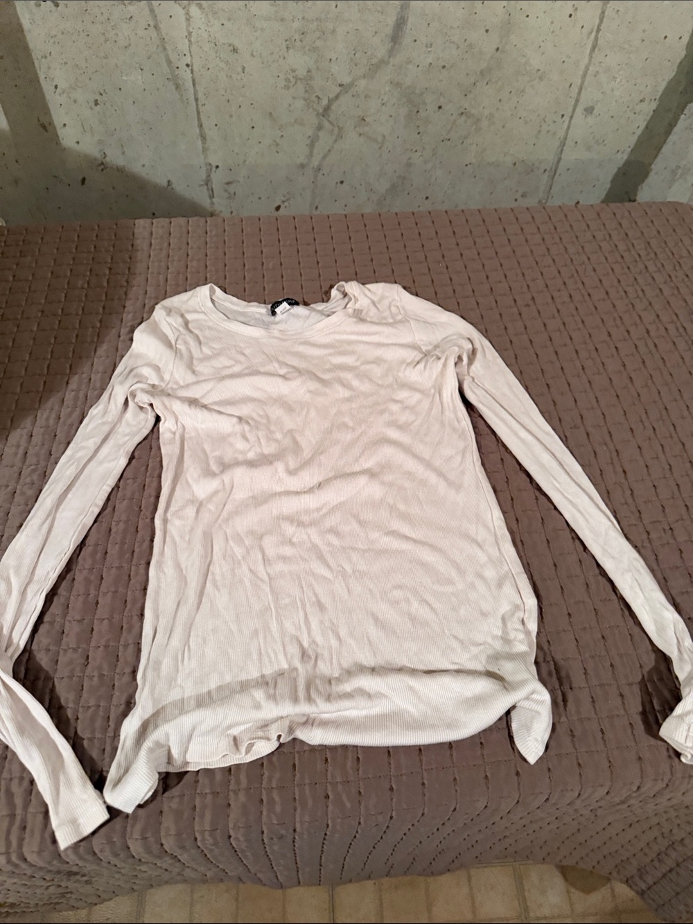 Women’s Lightweight Long-Sleeve Ribbed Top - Cream